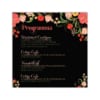 Dagprogrammakaart Bloemen is een interessant ontwerp met allerlei kleurrijke, gedetailleerde bloemen op een zwarte achtergrond.