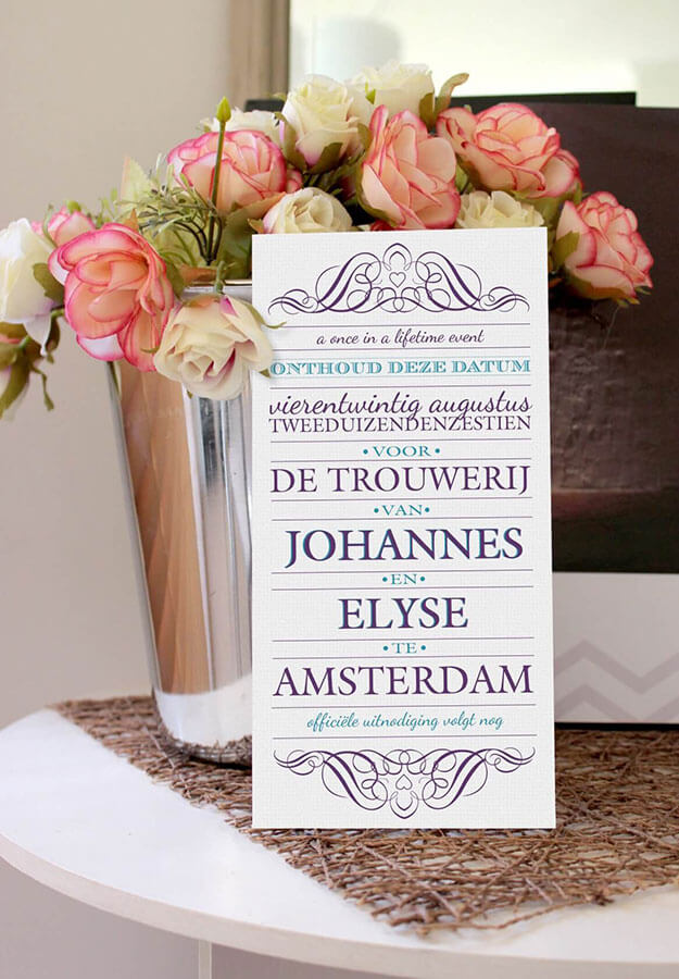 Save The Date Kaarten Mooie Designs Zelf npassen Snel Geleverd